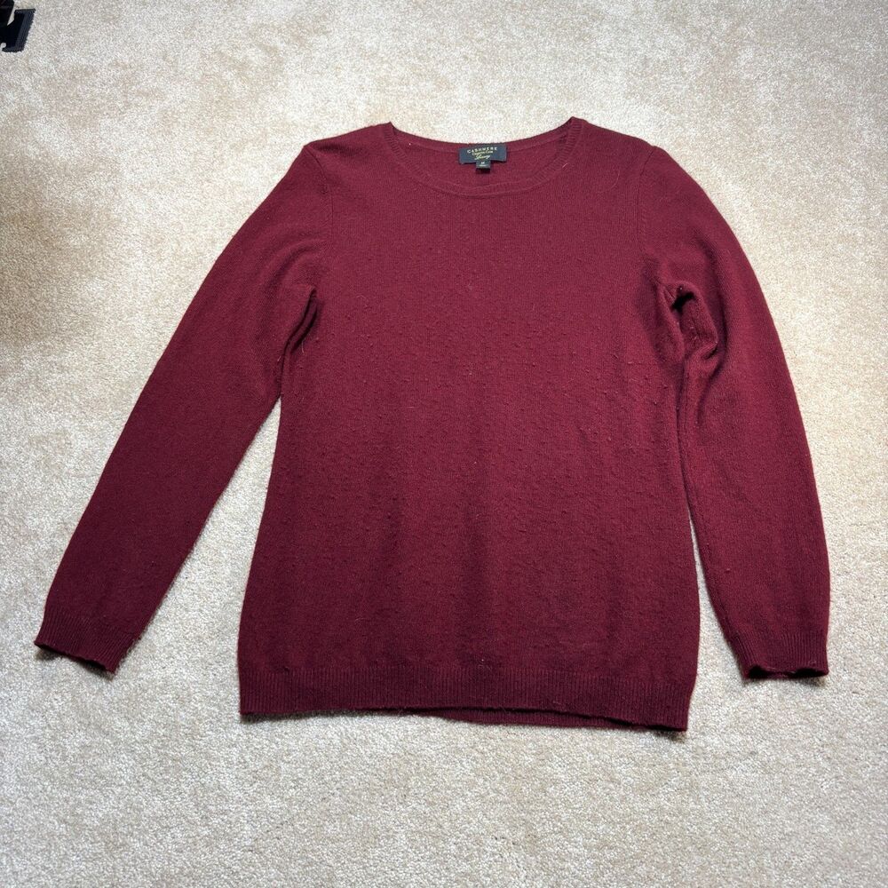 Charter Club 100% Cashmere Lightweight Crewneck Pullover Sweater Red M